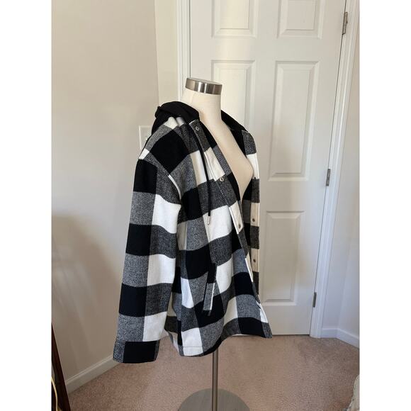 Divided H&M black/white plaid hooded jacket, size small - Picture 4 of 15